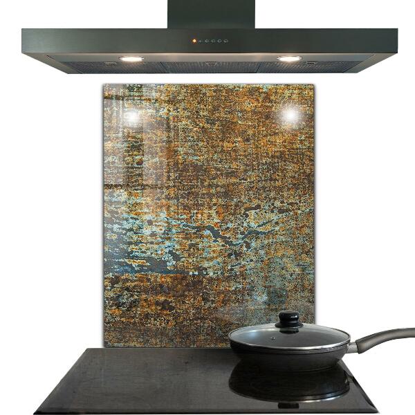 Paneles de vidrio para la cocina Textura de metal viejo