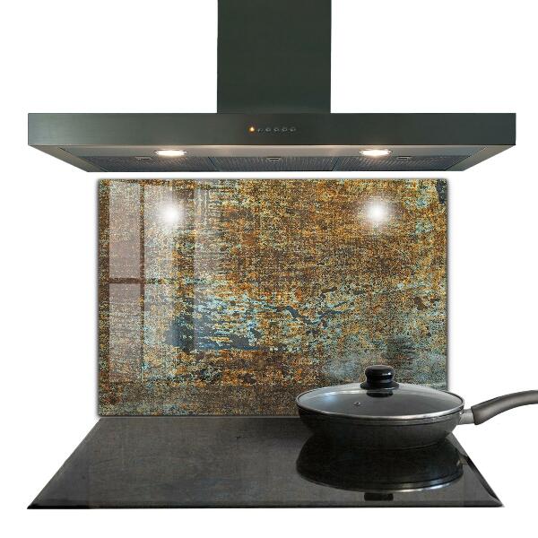 Paneles de vidrio para la cocina Textura de metal viejo