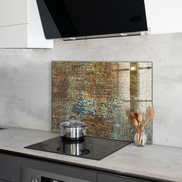 Paneles de vidrio para la cocina Textura de metal viejo