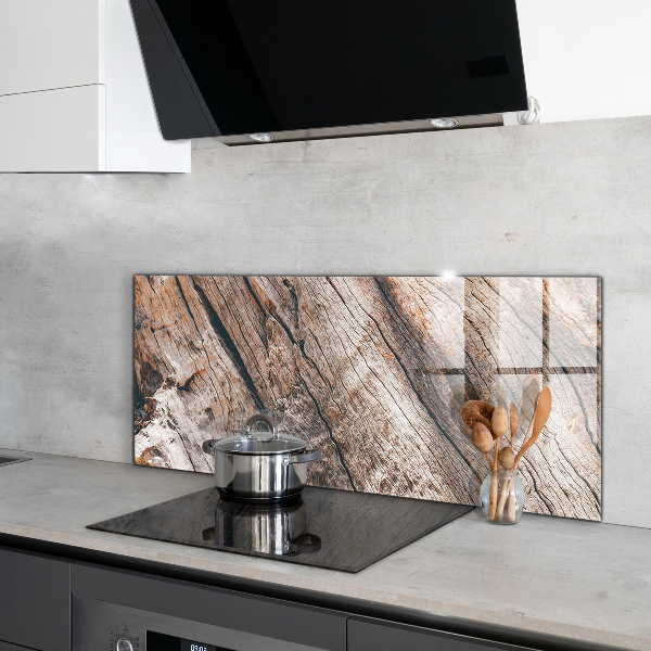 Paneles de vidrio para la cocina Textura del tronco de corteza de árbol