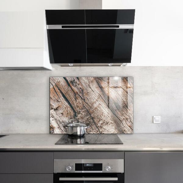 Paneles de vidrio para la cocina Textura del tronco de corteza de árbol