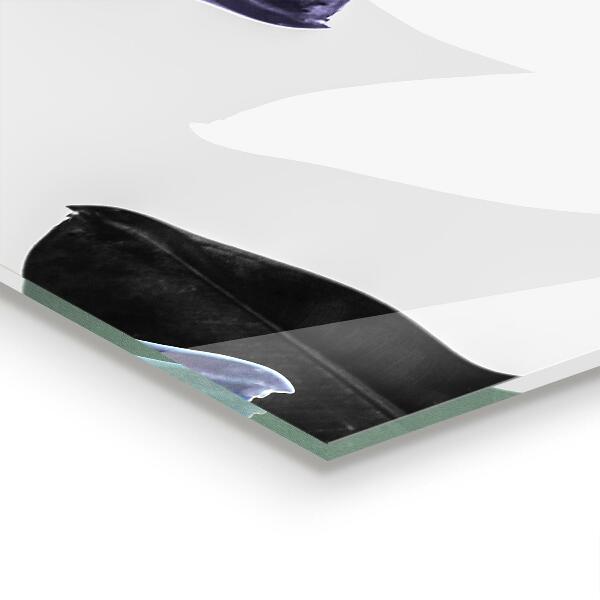 Paneles de vidrio para la cocina Ilustración de hojas exóticas