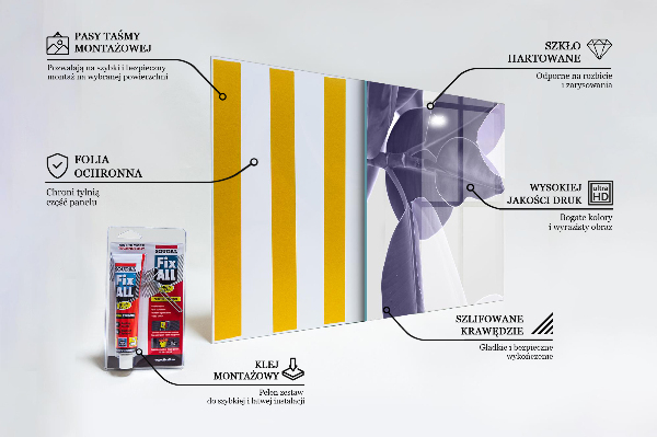 Paneles de vidrio para la cocina Ilustración de hojas exóticas