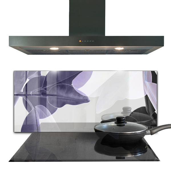 Paneles de vidrio para la cocina Ilustración de hojas exóticas