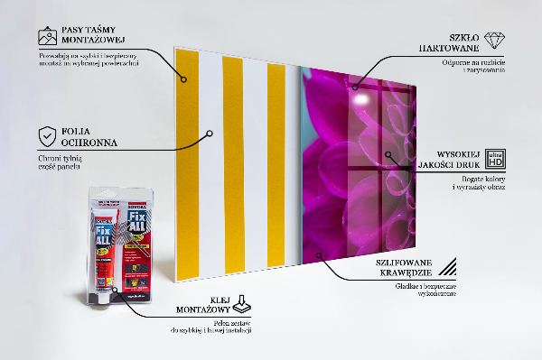 Paneles de vidrio para la cocina Detalles de la flor morada