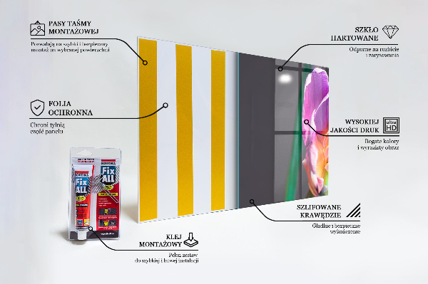 Paneles de vidrio para la cocina Flor colorida del arco iris