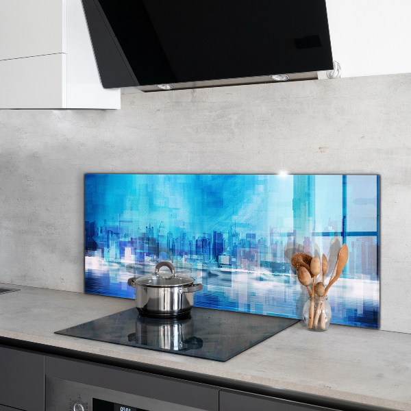 Paneles de vidrio para la cocina Panorama de manhattan nueva york