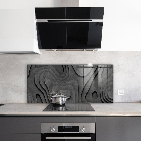 Paneles de vidrio para la cocina Abstracción de textura gris