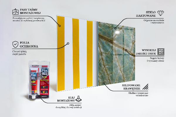 Paneles de vidrio para la cocina Textura de hoja