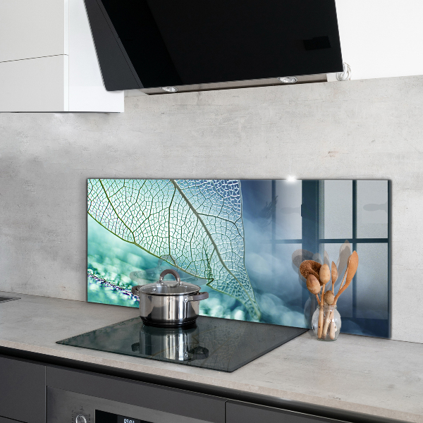 Paneles de vidrio para la cocina Textura de hoja delicada