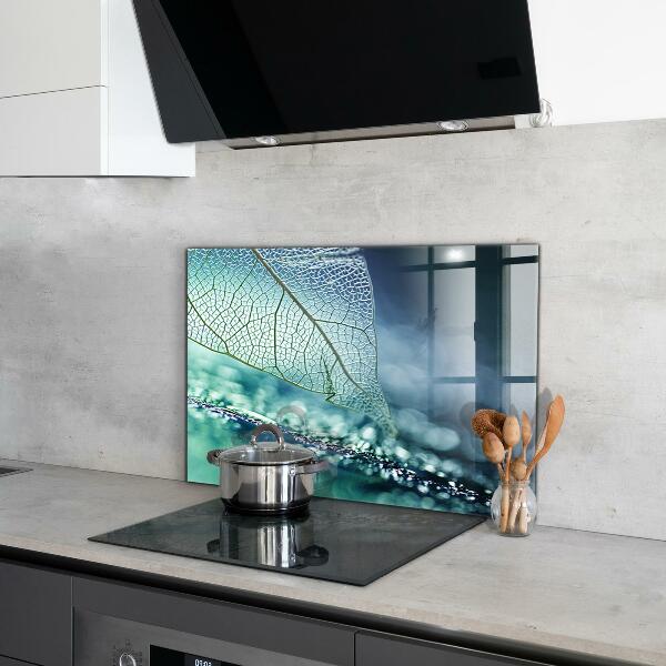 Paneles de vidrio para la cocina Textura de hoja delicada