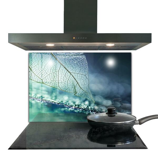 Paneles de vidrio para la cocina Textura de hoja delicada