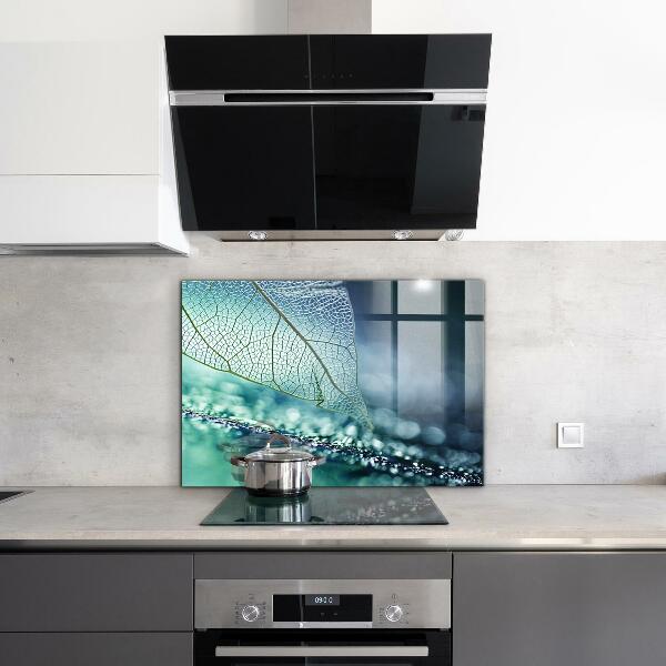 Paneles de vidrio para la cocina Textura de hoja delicada