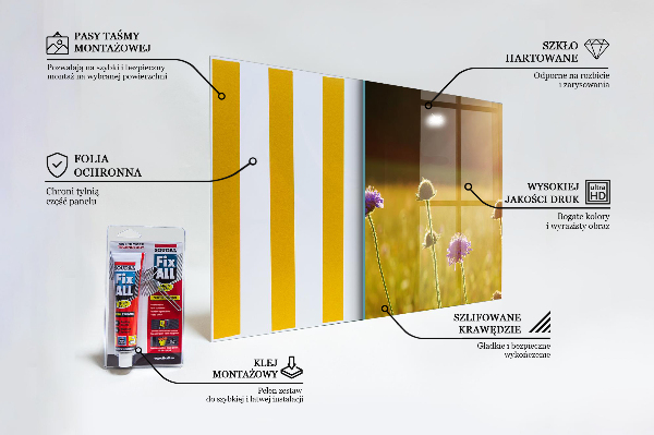 Paneles de vidrio para la cocina Pradera de flores de verano