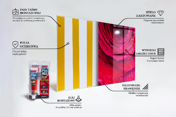 Paneles de vidrio para la cocina Rosa símbolo del amor