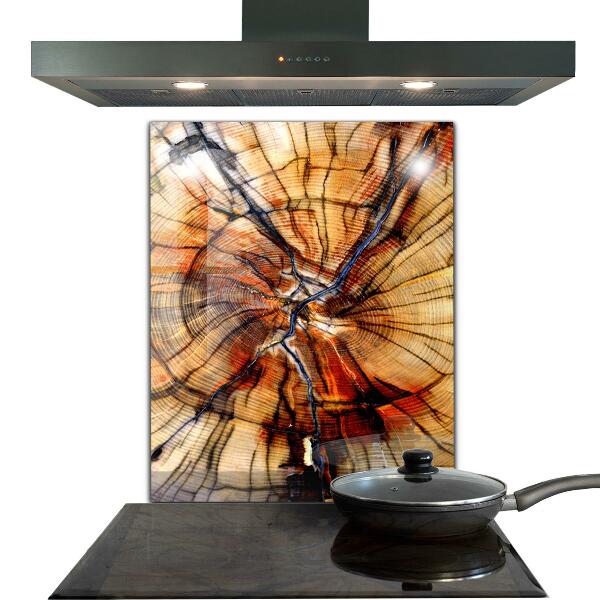 Paneles de vidrio para la cocina Granos de madera naturales