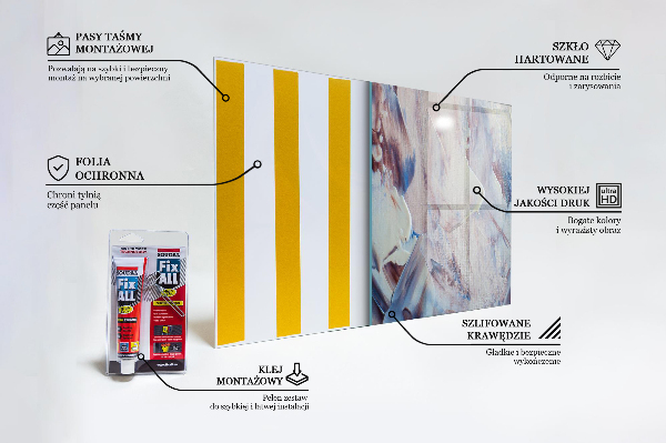 Paneles de vidrio para la cocina Abstracción de pintura de textura