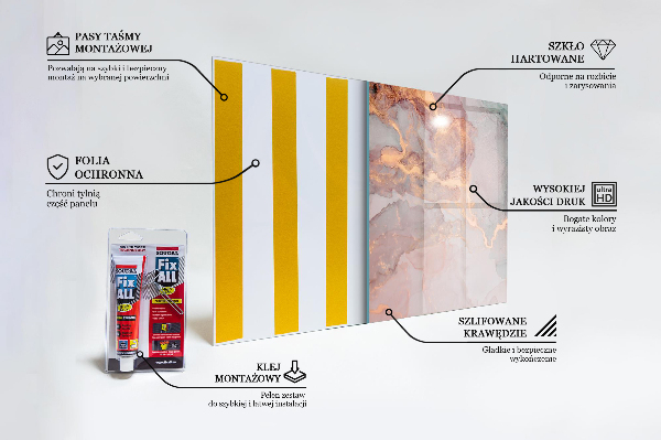 Paneles de vidrio para la cocina Textura de mármol