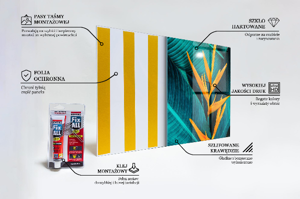 Paneles de vidrio para la cocina Flor exótica tropical