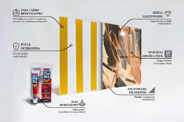 Paneles de vidrio para la cocina Composición de piedra natural