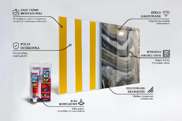 Paneles de vidrio para la cocina Textura de mármol de piedra de granito