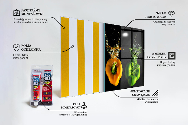 Paneles de pared Pimientos coloridos bajo el agua