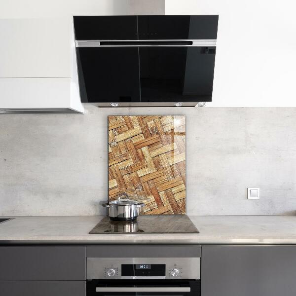 Paneles de vidrio para la cocina Ratán bambú trenzado asia