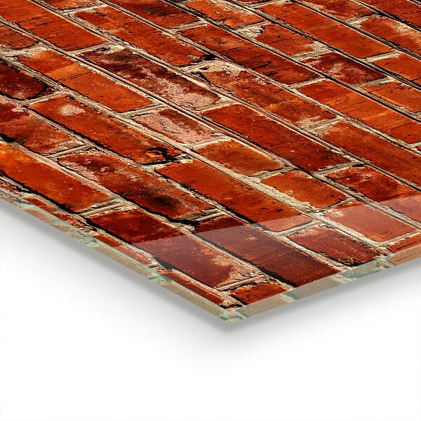 Paneles de vidrio para la cocina Pared de ladrillo natural