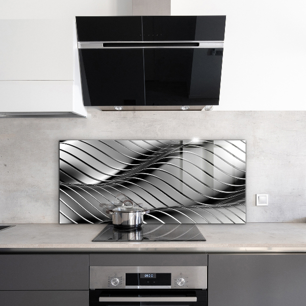 Paneles de pared Abstracción de ondas metálicas