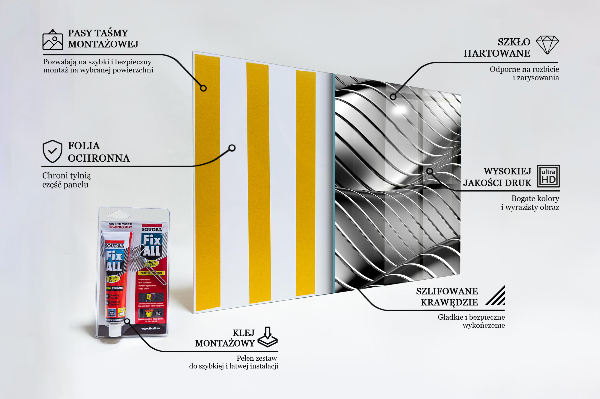 Paneles de pared Abstracción de ondas metálicas