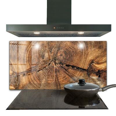 Paneles de vidrio para la cocina Textura del tronco