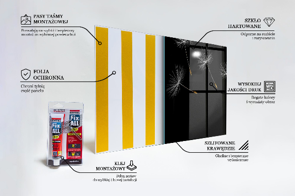 Paneles de vidrio para la cocina Dientes de león en el viento