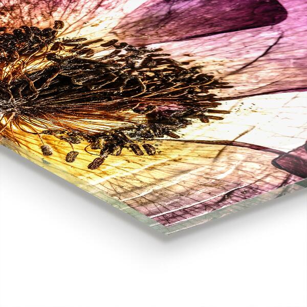 Paneles de vidrio para la cocina Detalles de flores delicadas