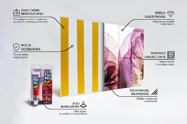 Paneles de vidrio para la cocina Detalles de flores delicadas
