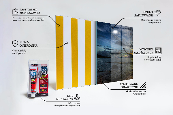 Paneles de vidrio para la cocina Puesta de sol junto al mar