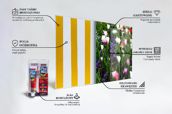 Paneles de vidrio para la cocina Prado flores de verano