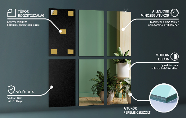Espejo en azulejos 6 ud 30x20 cm