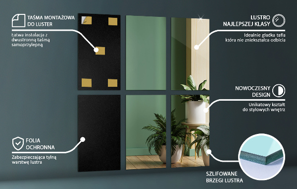 Espejo en azulejos 6 ud 30x20 cm
