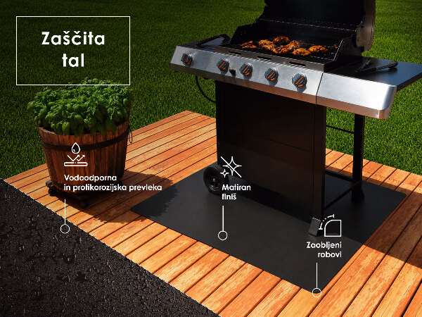 En cuarto de círculo base metálica para barbacoa 100x100 cm