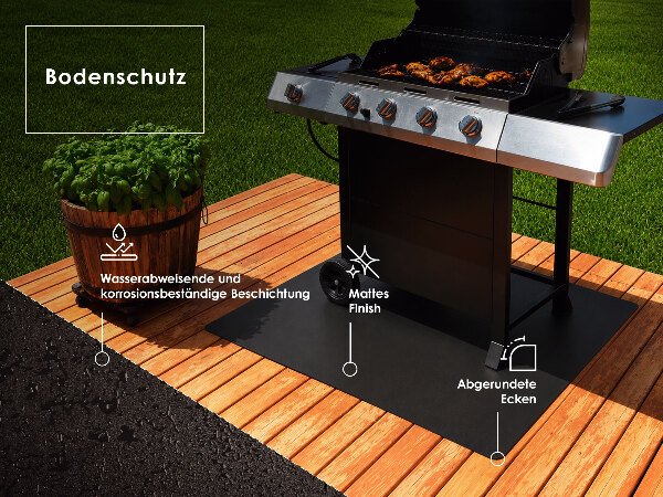 En cuarto de círculo base metálica para barbacoa 100x100 cm