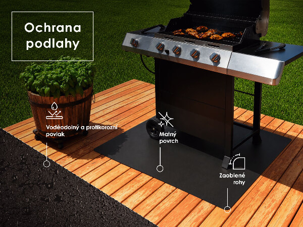 Semioval protector suelo para barbacoa 100x100 cm