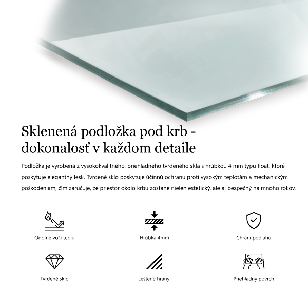 Placa de vidrio para chimenea h40