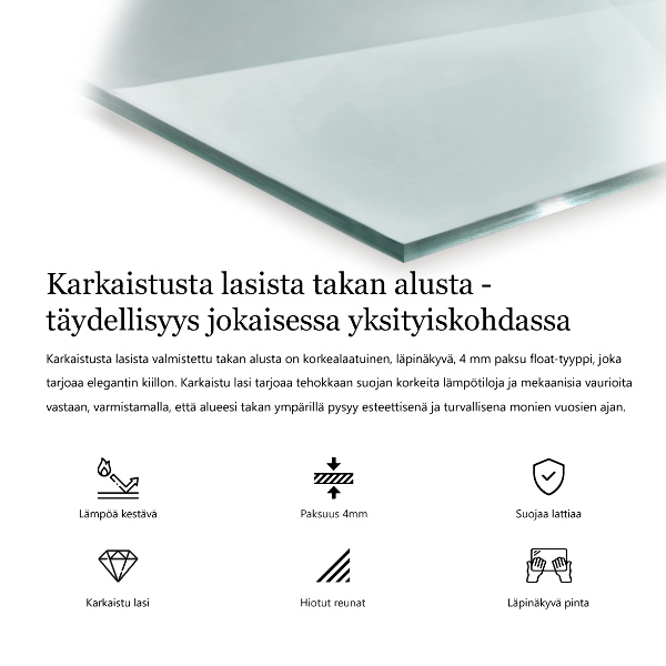 Placa de vidrio para chimenea h40