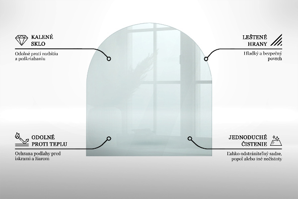 Placa de vidrio para chimenea 100x100 cm