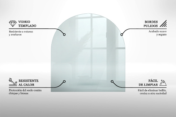 Placa de vidrio para chimenea 100x100 cm