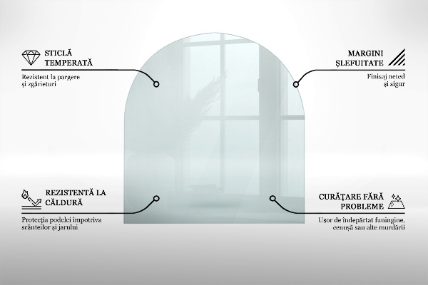 Placa de vidrio para chimenea 80x70 cm