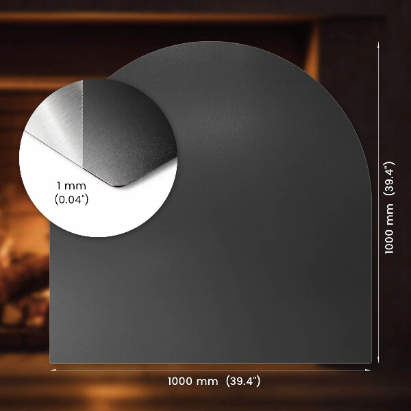 Protector de suelo para estufa de chapa negra 100x100 cm