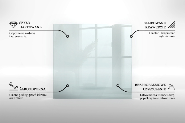 Placa de vidrio para chimenea 125x50 cm