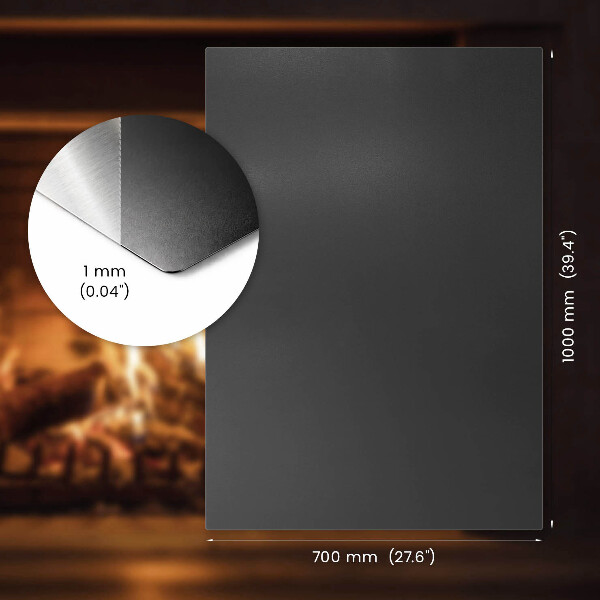 Protector de suelo para estufa de chapa negra 100x70 cm