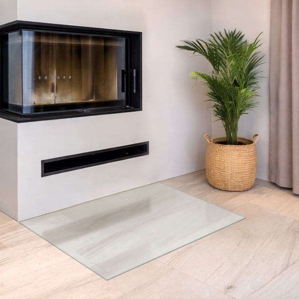 Placa de vidrio para chimenea semitransparente 100x70 cm